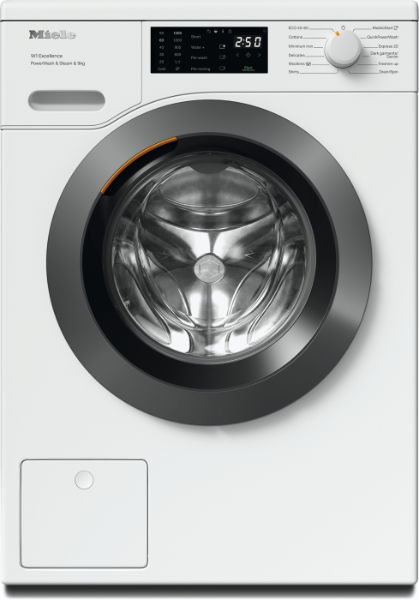 Miele 9kg Washing Machine 1400rpm Freestanding White, Graphite door