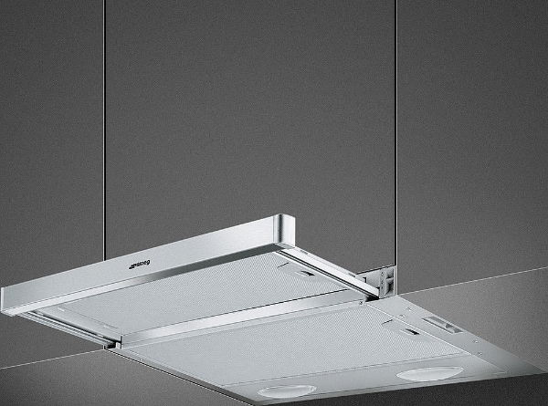 Smeg 60cm Telescopic Hood with Stainless Steel Effect Front Panel