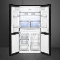 Smeg 92cm Four Door Fridge Freezer Black