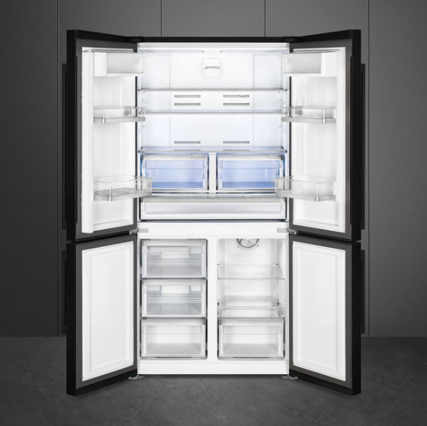 Smeg 92cm Four Door Fridge Freezer Black